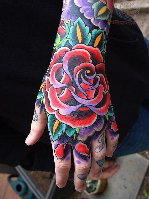 traditional-flower-tattoo-on-hand
