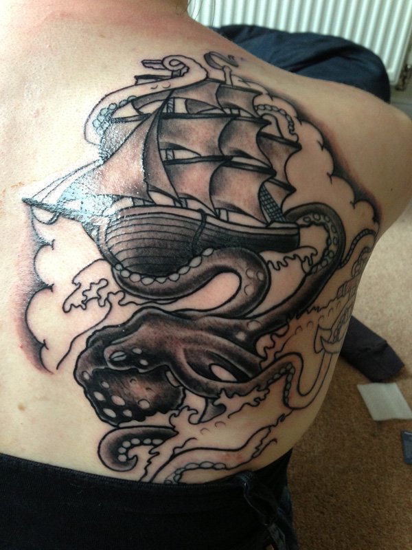 100 Octopus Pirate Ship Tattoo Design png  jpg 2023