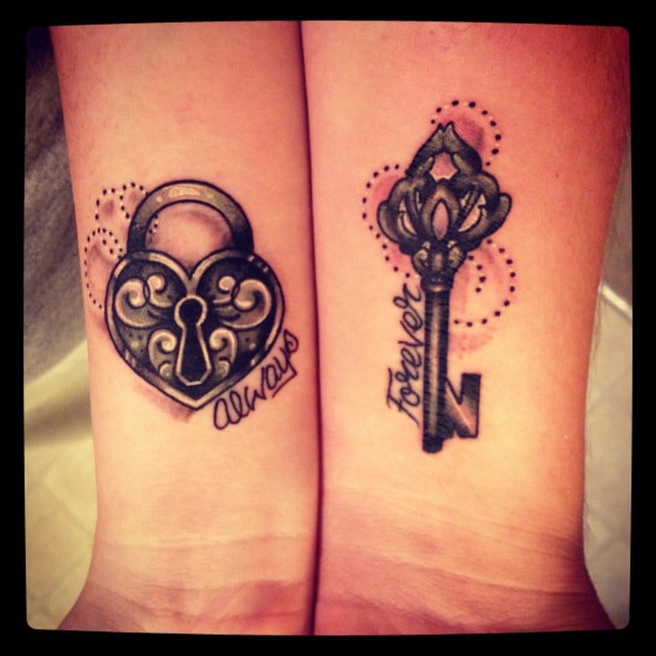 cool couple matching tattoo