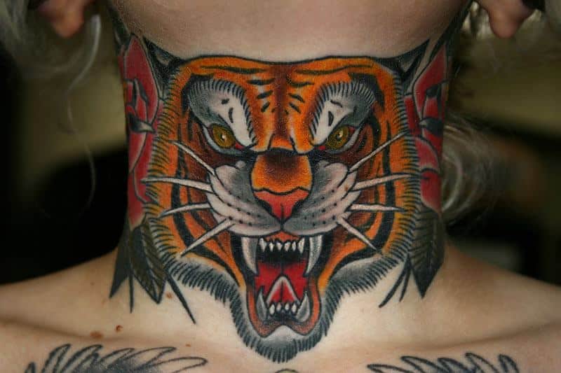 Stefan-Johnsson-Roaring-Tiger-Neck-Tattoo