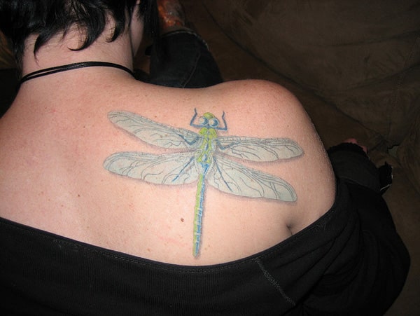 dragonfly-tattoo female back