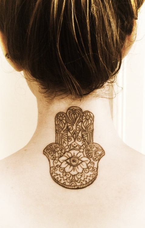 female neck tattoos