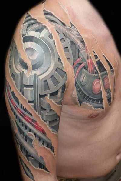 chest-and-arm-biomechanical-tattoo