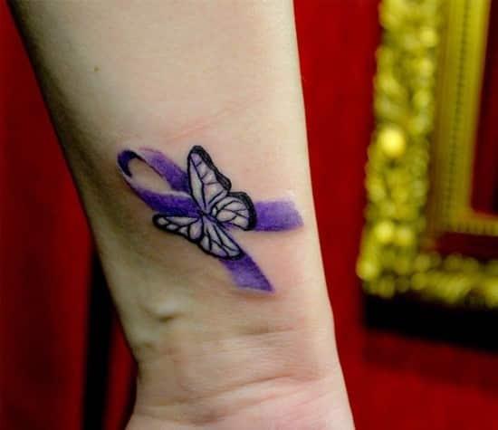 butterfly pink ribbon cancer tattoos