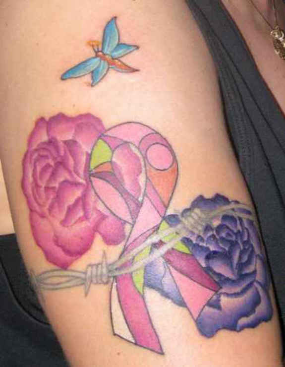 flowers-cancer-ribbon-tattoos