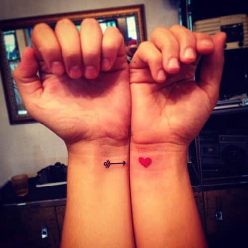 cute-arrow-and-heart-couple-tattoo