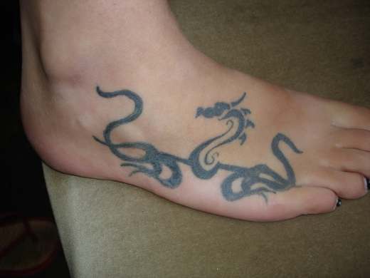 dragon tattoos on foot