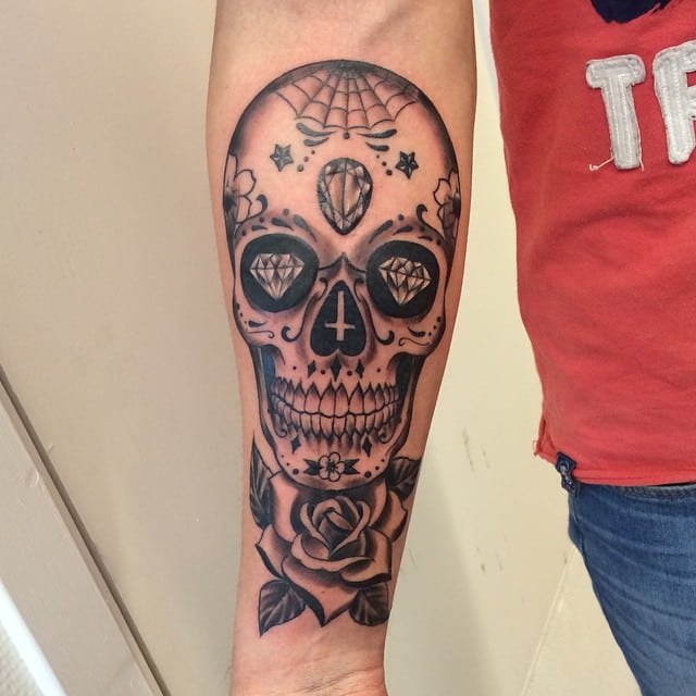sugar-skull-tattoo-on-arm
