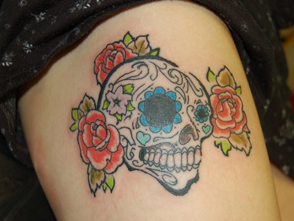 sugar-skull-tattooed