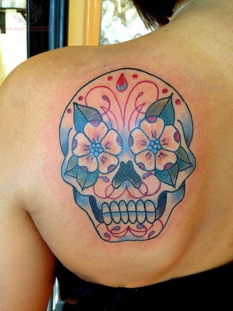 tattoos-ideas-coolest-sugar-skull-tattoo-left-shoulder-blade-temporary-tattoos-female-design-pictures