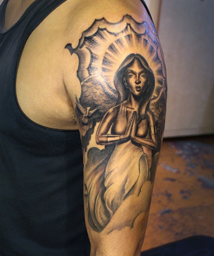 religious half sleeve tattoo designs for men