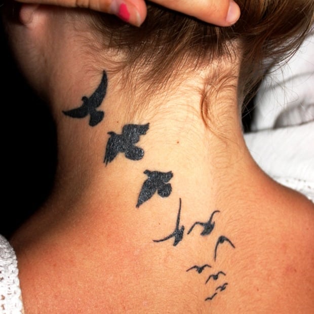 Neck Birds Tattoos for Women