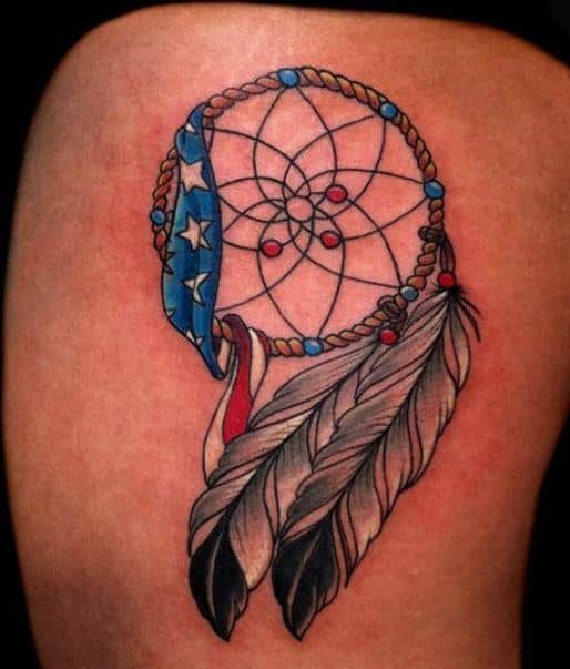 dream catcher-tattoo-designs-with-american-flag