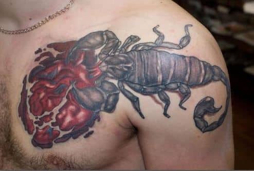 scorpion-sting-heart-badass tattoos