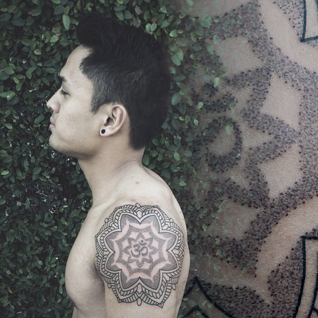 mandala-tattoo-for-men-with-om-symbol