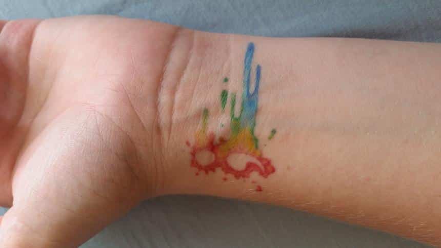 semicolon tattoo color splash