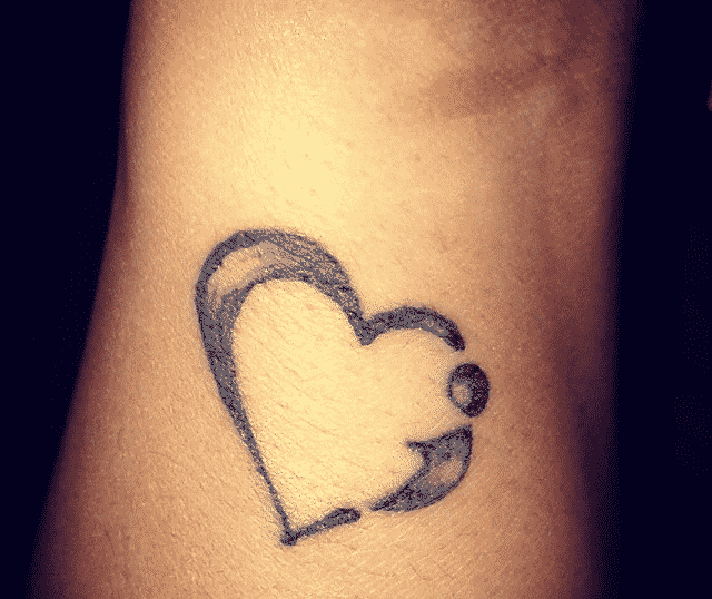 semicolon tattoo with heart