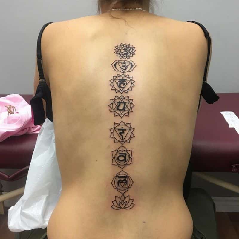 Certain Symbols spine tattoo
