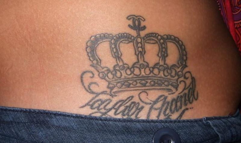 Crown Tattoo On Waist For Girls