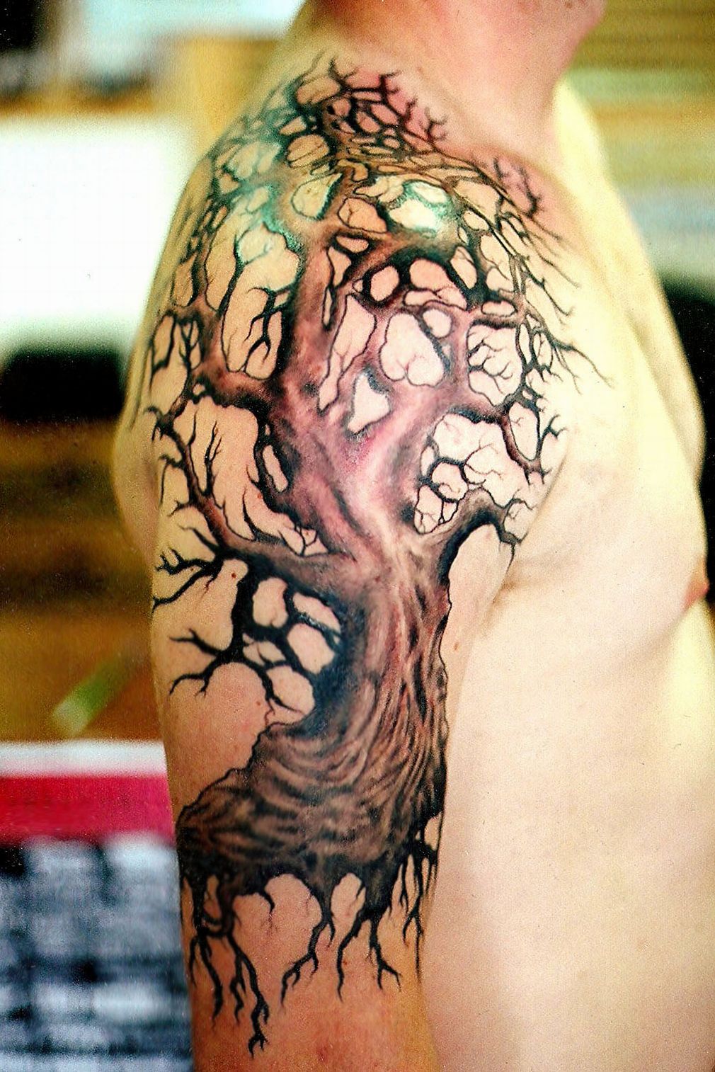 Tree Tattoo Design On Shoulder