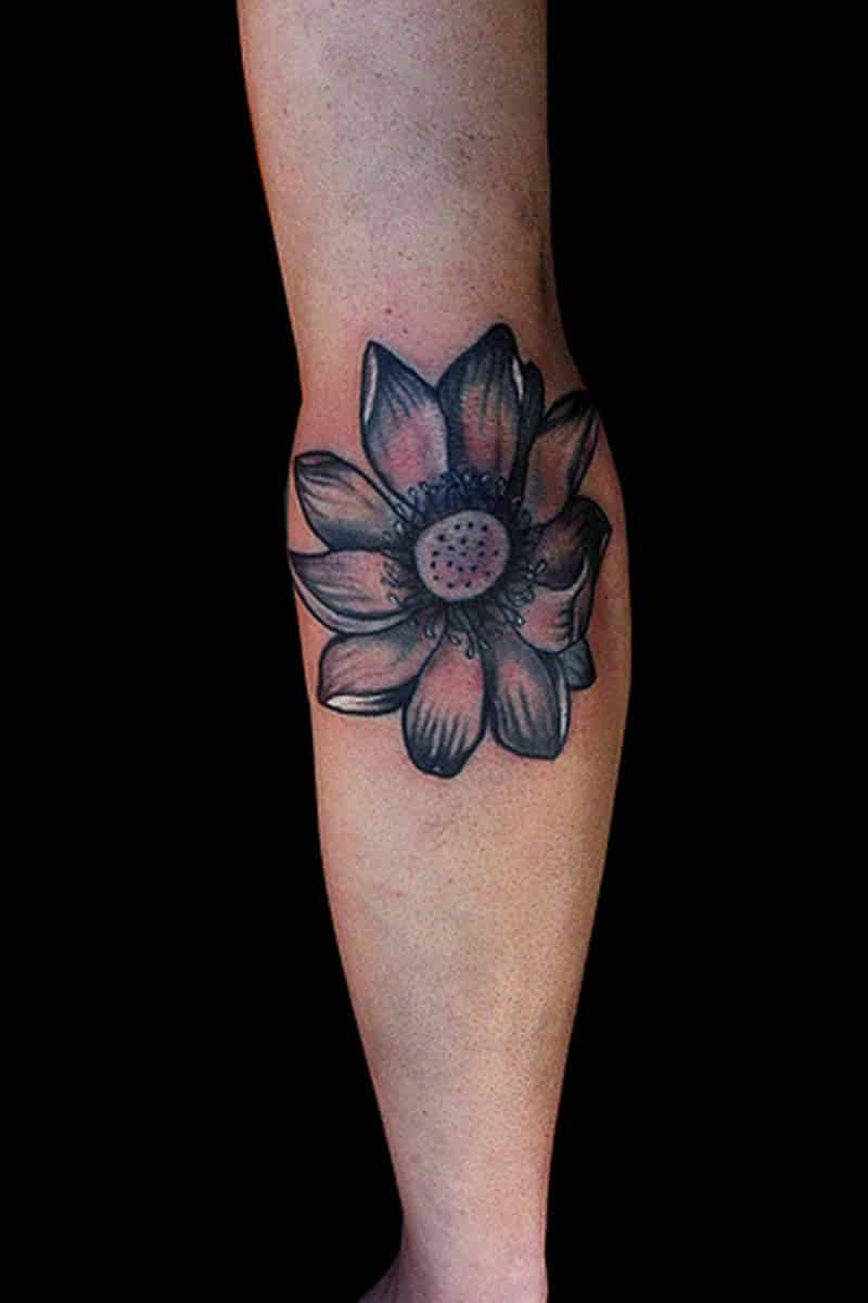 flower elbow tattoo design