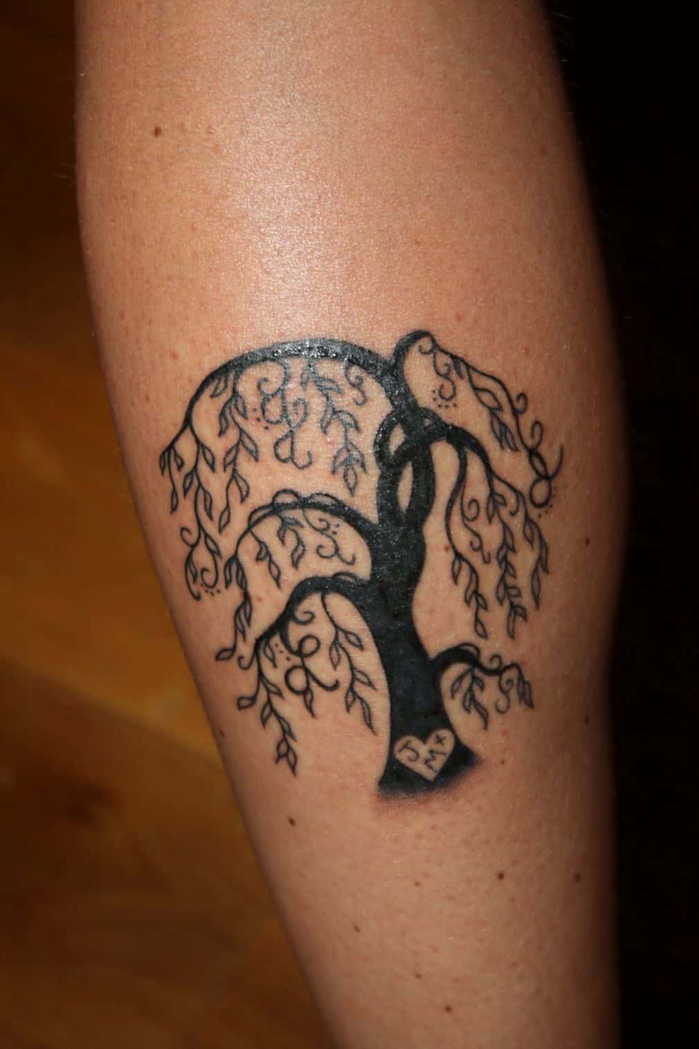 Little willow tree on my thigh  rsticknpokes