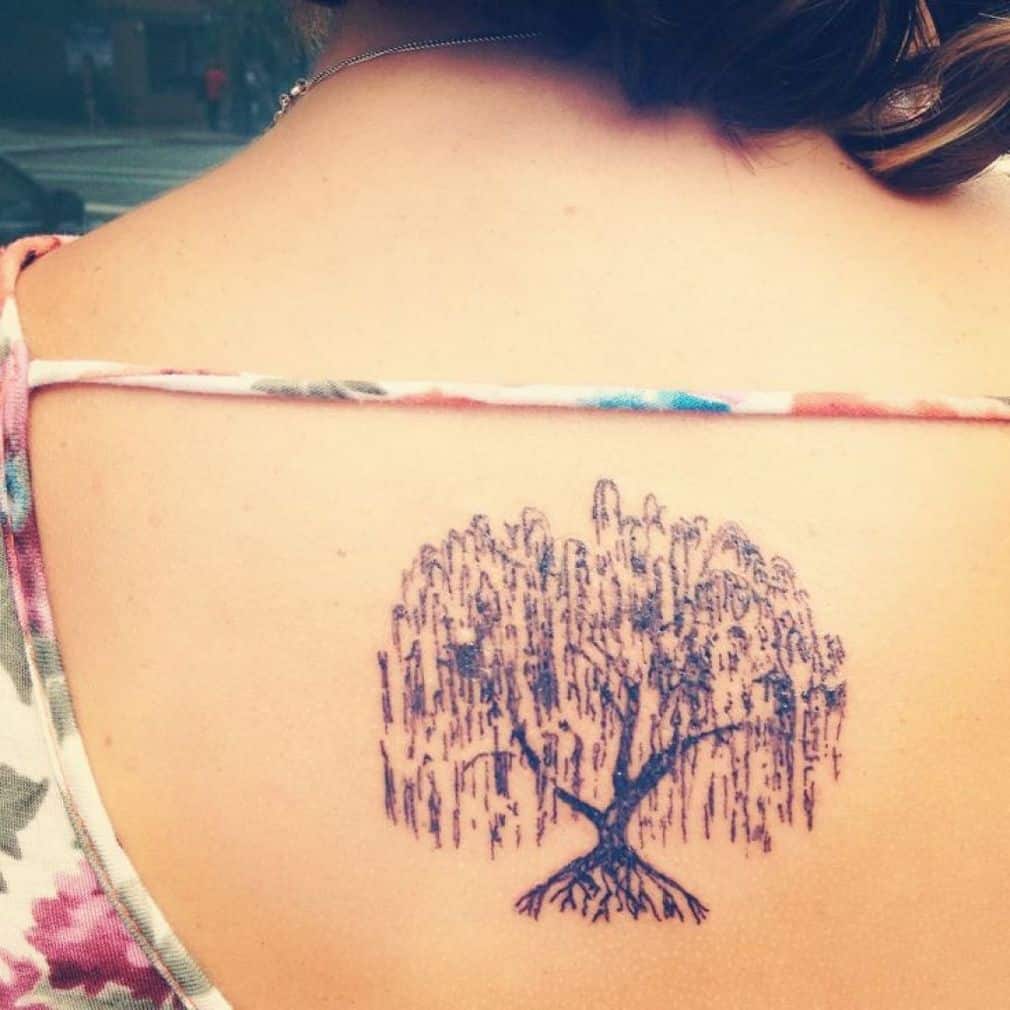 winterstone on Instagram WEEPING WILLOW Trees are for sure one of my  favorites to tattoo Specially when they have this much character tree  love light weepingwillow tattoo tattoos tattooedgirls singleneedle  roots weep 