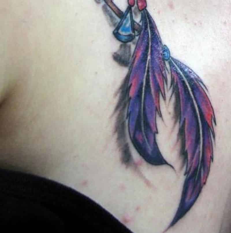 American Tribal Feather Tattoo Designs