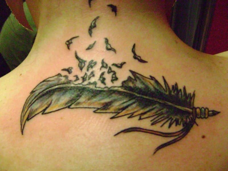 Bird Feather Tattoo Design