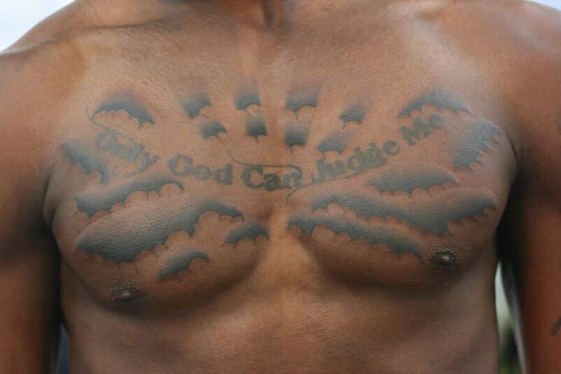 Clouds Tattoo On Man Chest