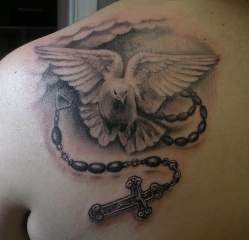 Doves With Chain Tattoo