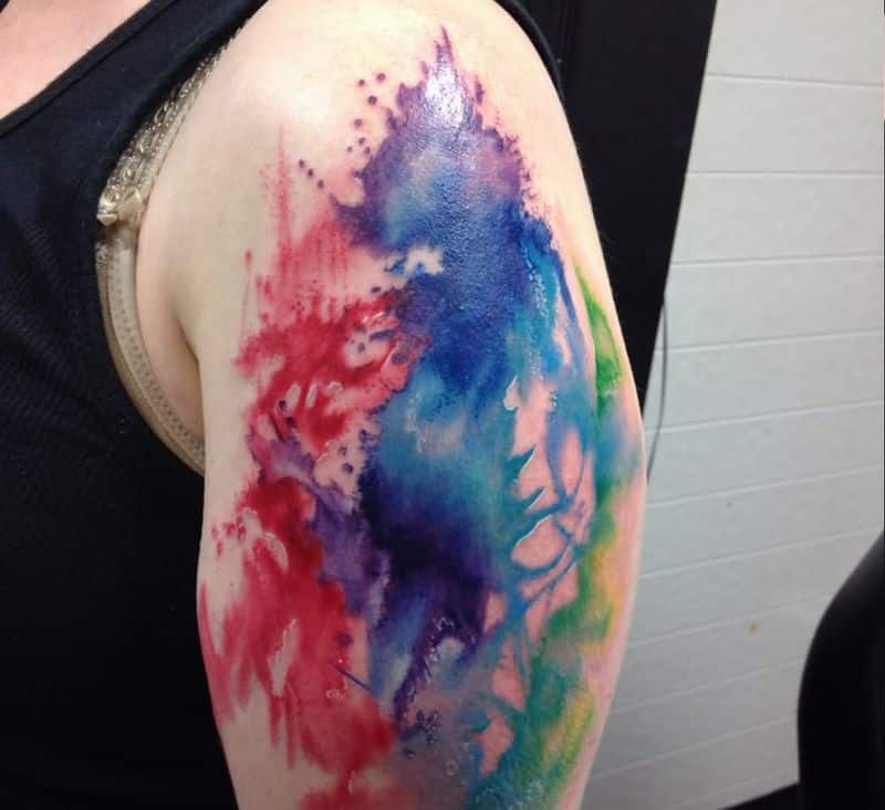 Watercolor Tattoo Design For Half Sleeve