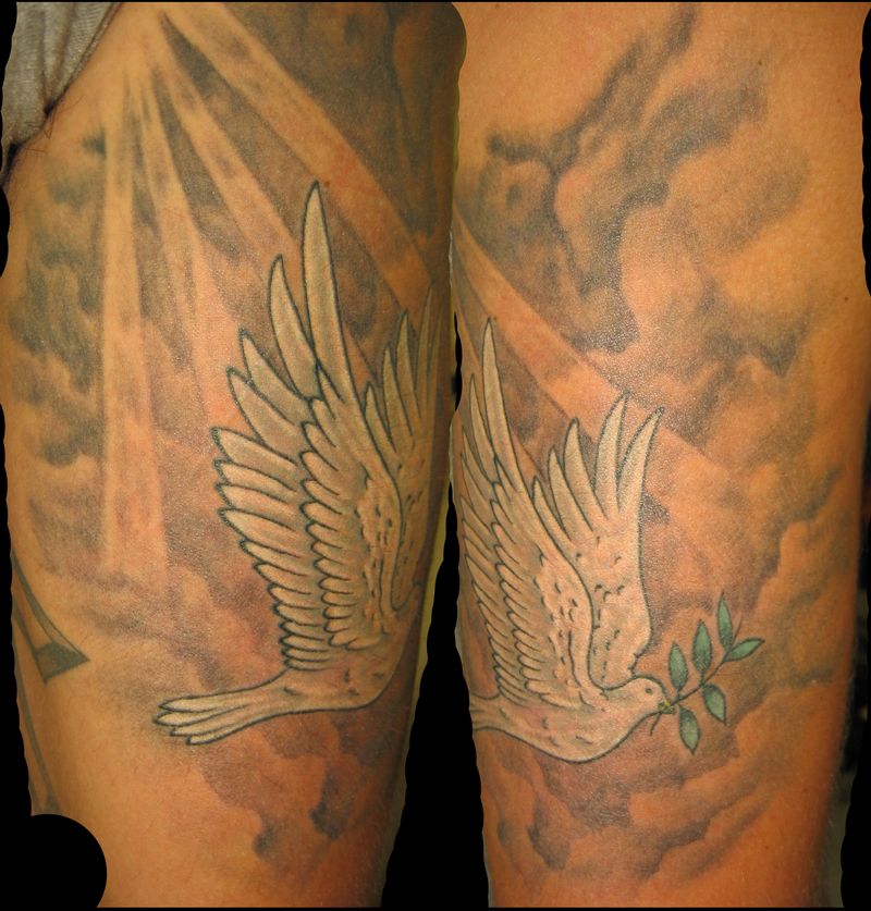 Dove And Cloud Tattoo
