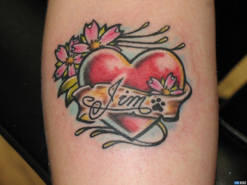 Heart Name Tattoo Designs