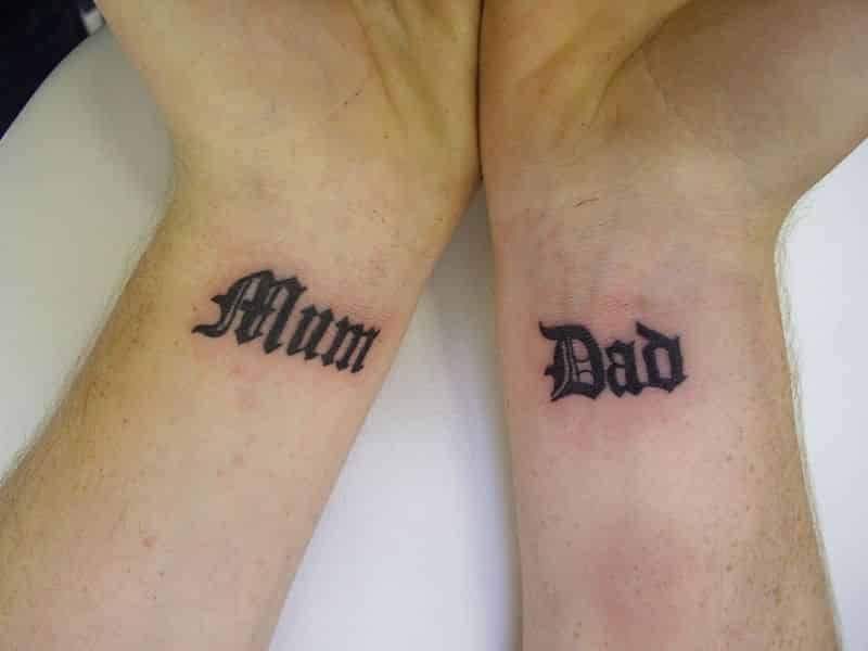 beautiful mum dad tattoos-on-wrists
