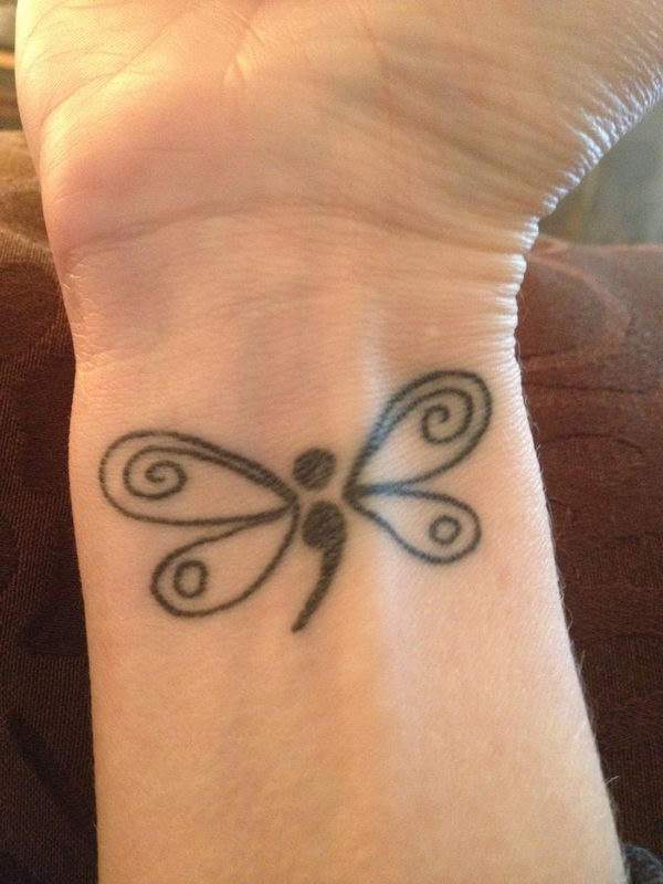 semicolon butterfly on wrist