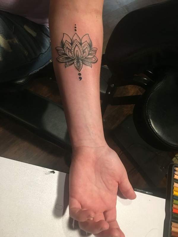 semicolon flower tattoo image