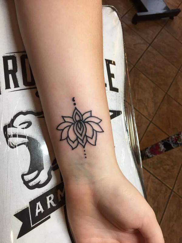 semicolon flower tattoos