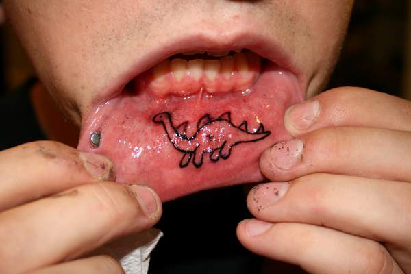 Funny inner lip tattoo ideas