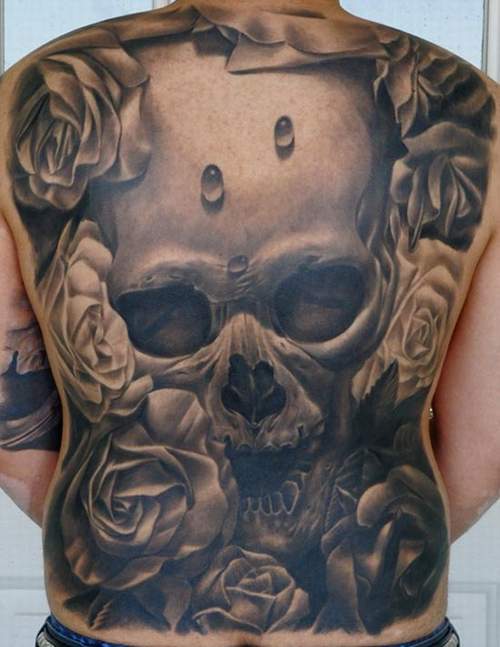 Full Back Skull Tattoo