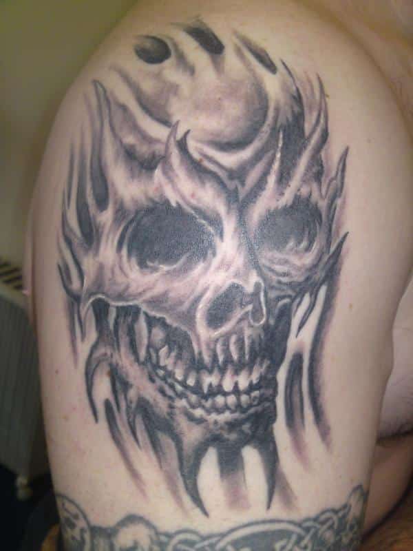 Skull Fire Tattoo