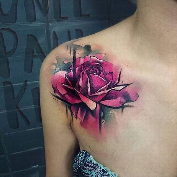 watercolor rose tatto
