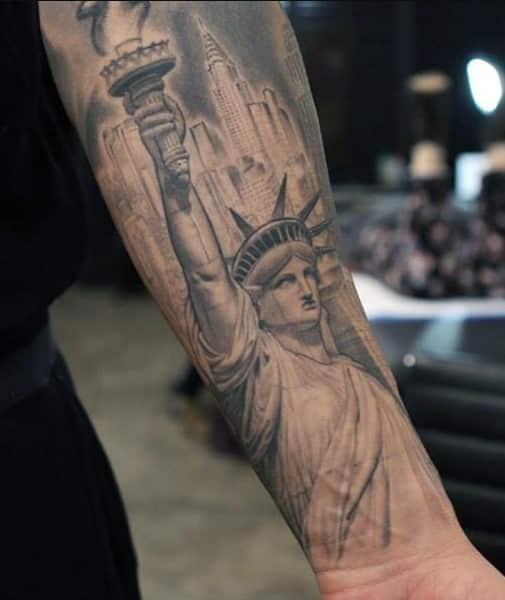 Statue of Liberty Inner Forearm Tattoo